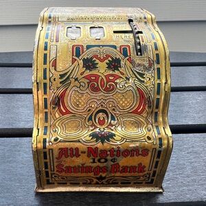 Antique coin bank - Shonk Works American Can Co.